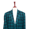 Mens Blazer Blue Green Plaid Wool Dress Formal Jacket Wedding Sport Coat 48R