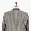 Mens Blazer Beige Black Striped Herringbone Wool Formal Jacket Sport Coat 48R