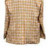 Mens Blazer Orange Beige Plaid Wool Dress Formal Jacket Wedding Sport Coat 48R