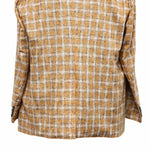 Mens Blazer Orange Beige Plaid Wool Dress Formal Jacket Wedding Sport Coat 48R