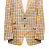 Mens Blazer Orange Beige Plaid Wool Dress Formal Jacket Wedding Sport Coat 48R