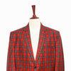 Mens Blazer Red Green Plaid Wool Dress Formal Suit Jacket Wedding Sport Coat 48R