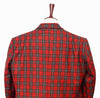 Mens Blazer Red Green Plaid Wool Dress Formal Suit Jacket Wedding Sport Coat 48R