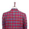 Mens Blazer Plaid Red Teal Orange Wool Formal Suit Jacket Wedding Sport Coat 46R