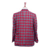 Mens Blazer Plaid Red Teal Orange Wool Formal Suit Jacket Wedding Sport Coat 46R