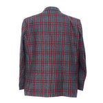 Mens Blazer Gray Red Plaid Check Wool Dress Formal Jacket Wedding Sport Coat 48R