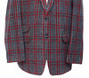Mens Blazer Gray Red Plaid Check Wool Dress Formal Jacket Wedding Sport Coat 48R