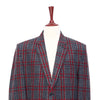 Mens Blazer Gray Red Plaid Check Wool Dress Formal Jacket Wedding Sport Coat 48R