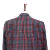 Mens Blazer Gray Red Plaid Check Wool Dress Formal Jacket Wedding Sport Coat 48R