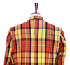 Mens Blazer Red Yellow Plaid Wool Dress Formal Jacket Wedding Sport Coat 48R