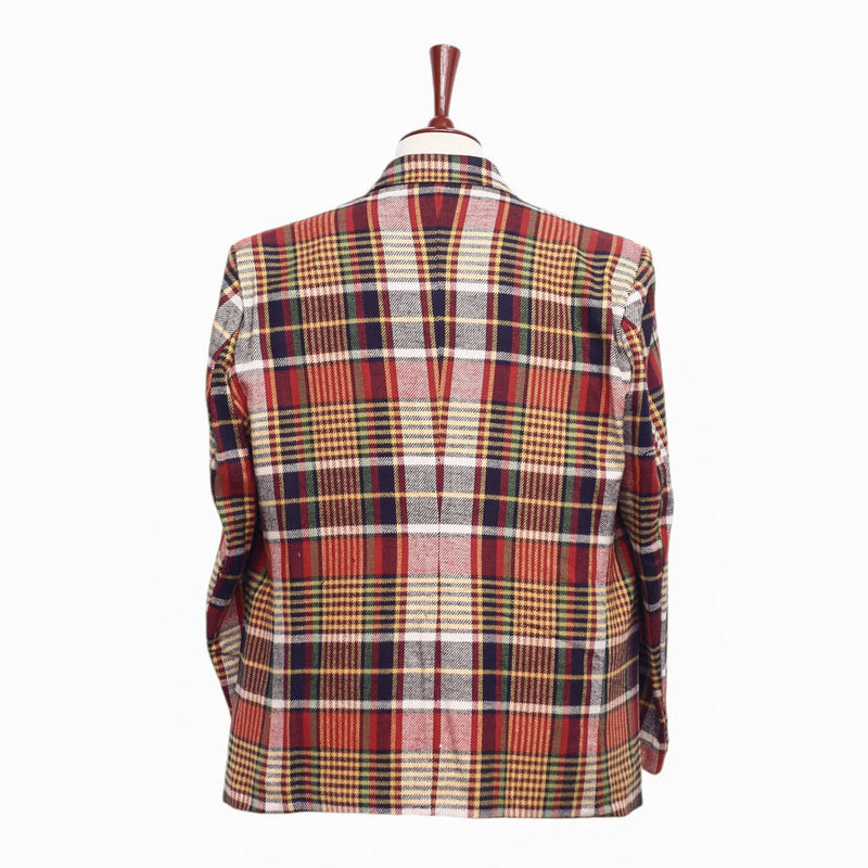 Mens Blazer Plaid 100% Wool Multicolor Lined Dress Formal Jacket Sport Coat 48R