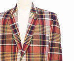 Mens Blazer Plaid 100% Wool Multicolor Lined Dress Formal Jacket Sport Coat 48R