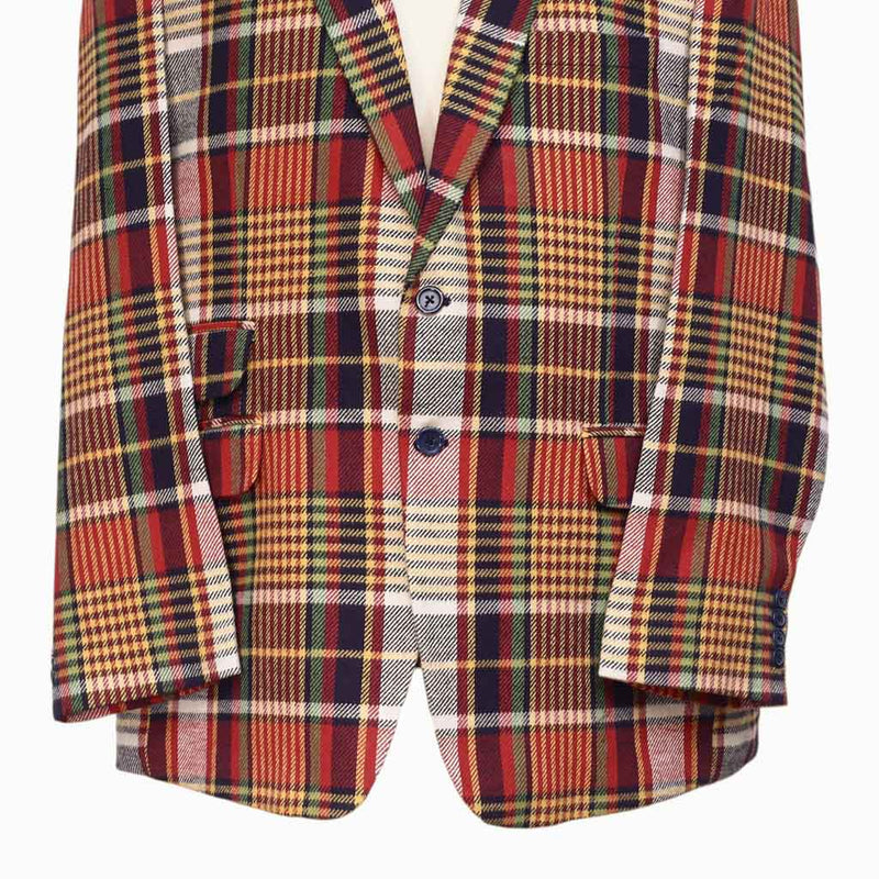 Mens Blazer Plaid 100% Wool Multicolor Lined Dress Formal Jacket Sport Coat 48R