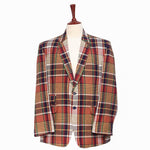 Mens Blazer Plaid 100% Wool Multicolor Lined Dress Formal Jacket Sport Coat 48R
