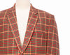 Mens Blazer Red Green Yellow Plaid Check Wool Dress Formal Jacket Sport Coat 48R