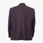 Mens Blazer Plaid Check 100% Wool Brown Blue Dress Formal Jacket Sport Coat 48R