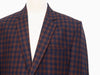 Mens Blazer Plaid Check 100% Wool Brown Blue Dress Formal Jacket Sport Coat 48R