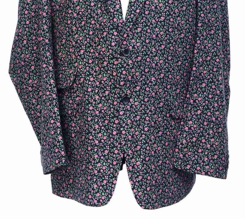 Mens Blazer Floral Blue Pink Green Cotton Formal Jacket Wedding Sport Coat 48R
