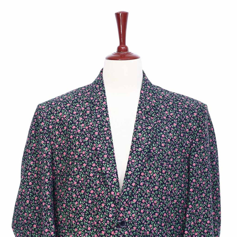 Mens Blazer Floral Blue Pink Green Cotton Formal Jacket Wedding Sport Coat 48R