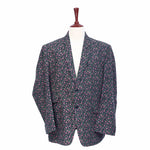 Mens Blazer Floral Blue Pink Green Cotton Formal Jacket Wedding Sport Coat 48R