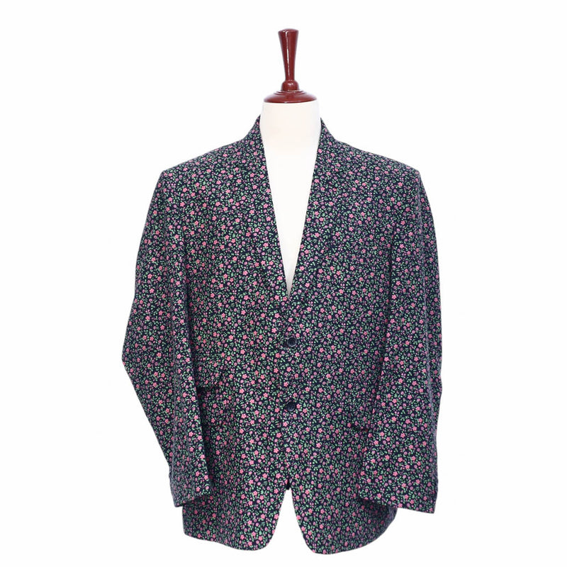 Mens Blazer Floral Blue Pink Green Cotton Formal Jacket Wedding Sport Coat 48R