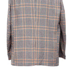 Mens Blazer Plaid 100% Wool Beige Orange Blue Dress Formal Jacket Sport Coat 48R