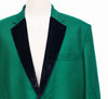 Mens Blazer Green Wool Velvet Dress Formal Tuxedo Jacket Wedding Sport Coat 48R