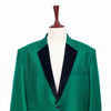Mens Blazer Green Wool Velvet Dress Formal Tuxedo Jacket Wedding Sport Coat 48R