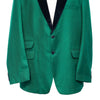 Mens Blazer Green Wool Velvet Dress Formal Tuxedo Jacket Wedding Sport Coat 48R