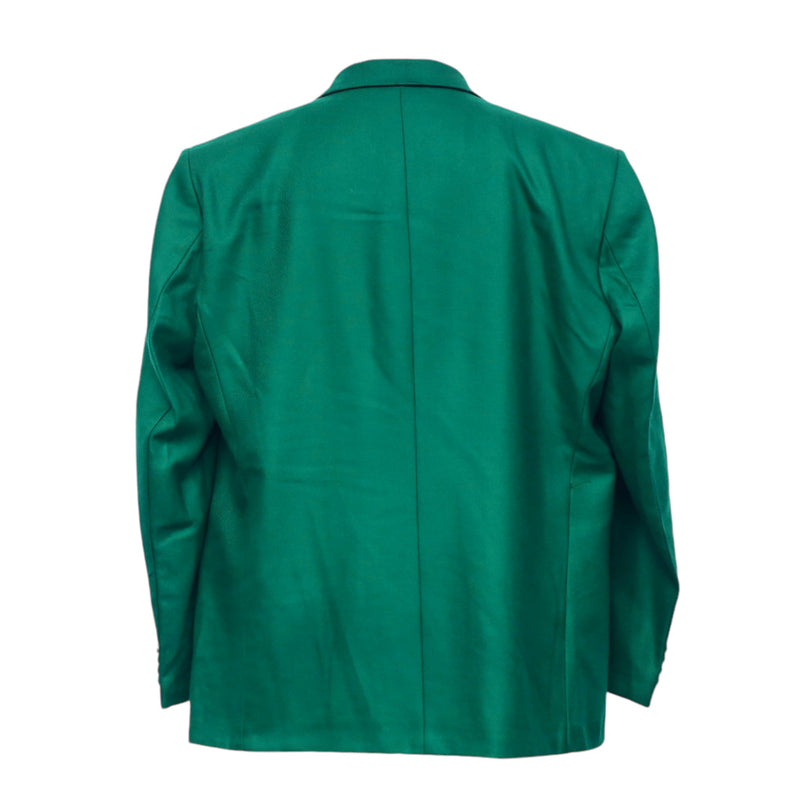 Mens Blazer Green Wool Velvet Dress Formal Tuxedo Jacket Wedding Sport Coat 48R