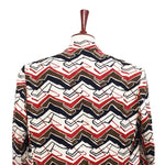 Mens Blazer Ivory Red Black Abstract Wool Formal Jacket Wedding Sport Coat 48R