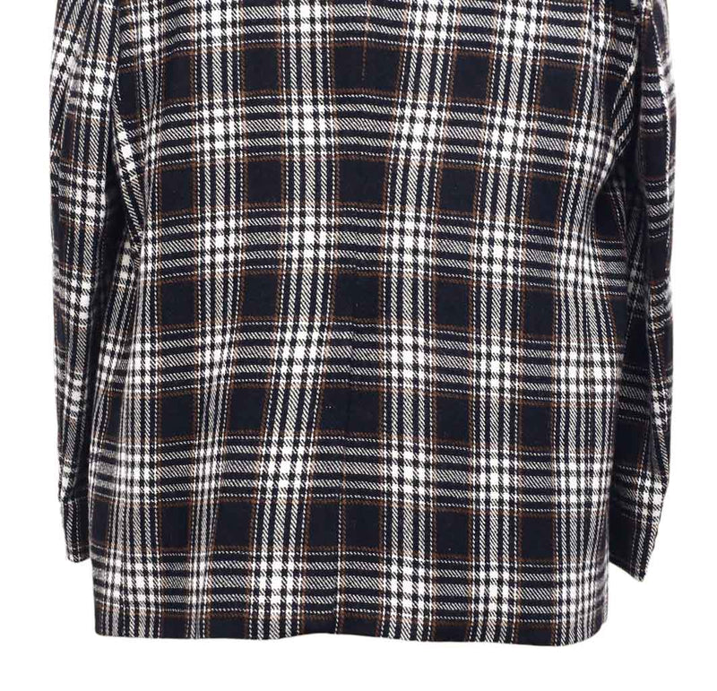 Mens Blazer Plaid Wool Black White Brown Formal Jacket Wedding Sport Coat 48R