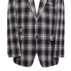 Mens Blazer Plaid Wool Black White Brown Formal Jacket Wedding Sport Coat 48R