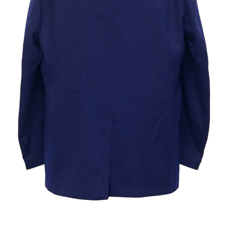 Mens Blazer Navy Blue Textured Cotton Dress Formal Jacket Wedding Sport Coat 48R