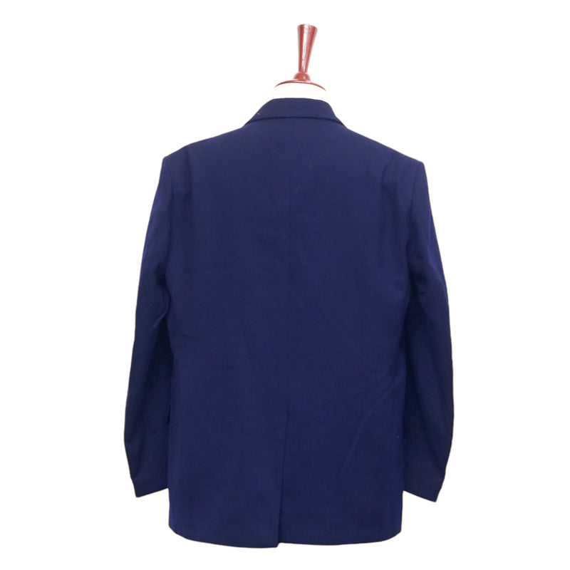 Mens Blazer Navy Blue Textured Cotton Dress Formal Jacket Wedding Sport Coat 48R