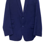 Mens Blazer Navy Blue Textured Cotton Dress Formal Jacket Wedding Sport Coat 48R