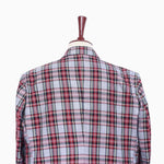 Mens Blazer Tartan Plaid Gray Red Dress Formal Jacket Wedding Sport Coat 48R