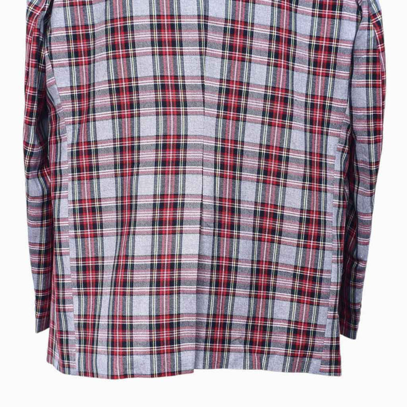 Mens Blazer Tartan Plaid Gray Red Dress Formal Jacket Wedding Sport Coat 48R