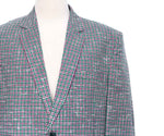 Mens Blazer Plaid Check Green Pink Cotton Formal Jacket Wedding Sport Coat 48R
