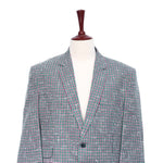 Mens Blazer Plaid Check Green Pink Cotton Formal Jacket Wedding Sport Coat 48R