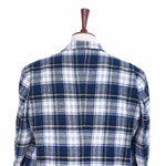 Mens Blazer Tartan Plaid 100% Wool Blue Green Ivory Formal Jacket Sport Coat 48R