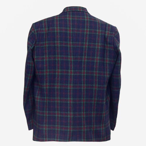 Mens Blazer Plaid 100% Wool Blue Green Red Dress Formal Jacket Sport Coat 48R