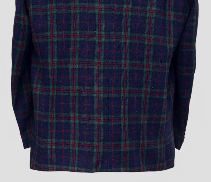 Mens Blazer Plaid 100% Wool Blue Green Red Dress Formal Jacket Sport Coat 48R