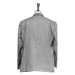 Mens Blazer Gray Herringbone 100% Wool Dress Formal Suit Jacket Sport Coat 48R