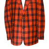 Mens Blazer Plaid Orange Black Wool Dress Formal Jacket Wedding Sport Coat 46R