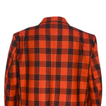 Mens Blazer Plaid Orange Black Wool Dress Formal Jacket Wedding Sport Coat 46R