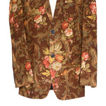 Mens Blazer Floral Brown Green Pink Formal Party Jacket Wedding Sport Coat 42R