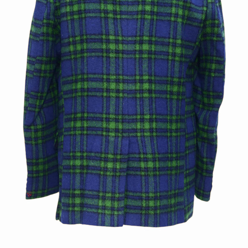 Mens Blazer Plaid Blue Green Lambswool Lined Party Jacket Wedding Sport Coat 42R