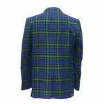 Mens Blazer Plaid Blue Green Lambswool Lined Party Jacket Wedding Sport Coat 42R