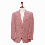 Mens Blazer Plaid Check Red White Black Formal Jacket Wedding Sport Coat 46R